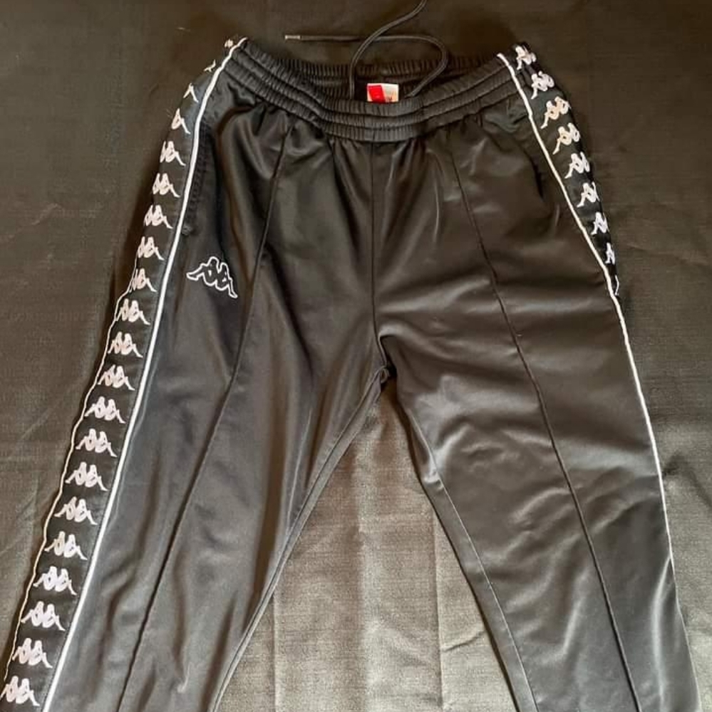 Kappa Men's Medium Black Joggers With Side Design